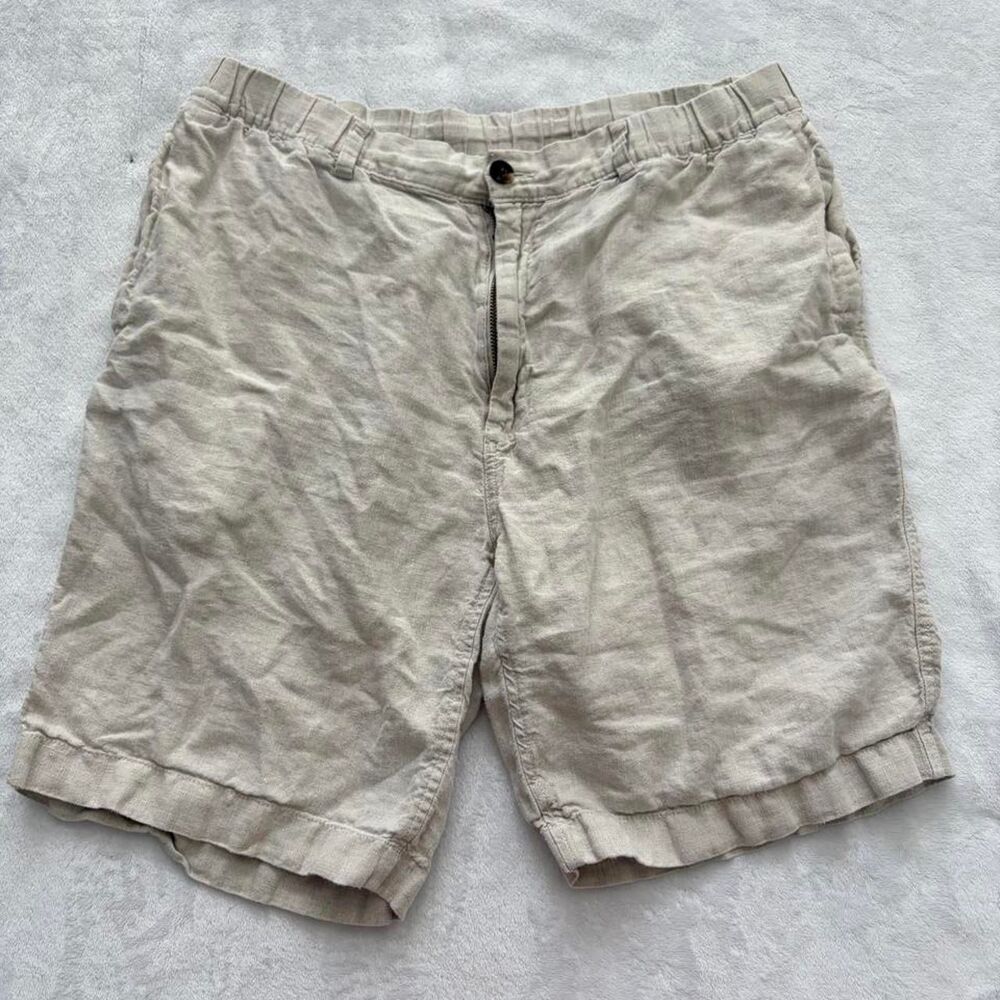 Caribbean Linen Chino Shorts Men's 38 Resortwear Coastal Summer Casual